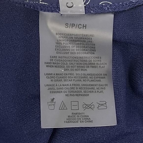 Cyn & Luca Swimsuit One piece Blue Silver Celestial Stars Juniors Size Small NEW - Picture 6 of 7